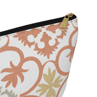 Portugal Tile Accessory Pouch w T-bottom in Orange